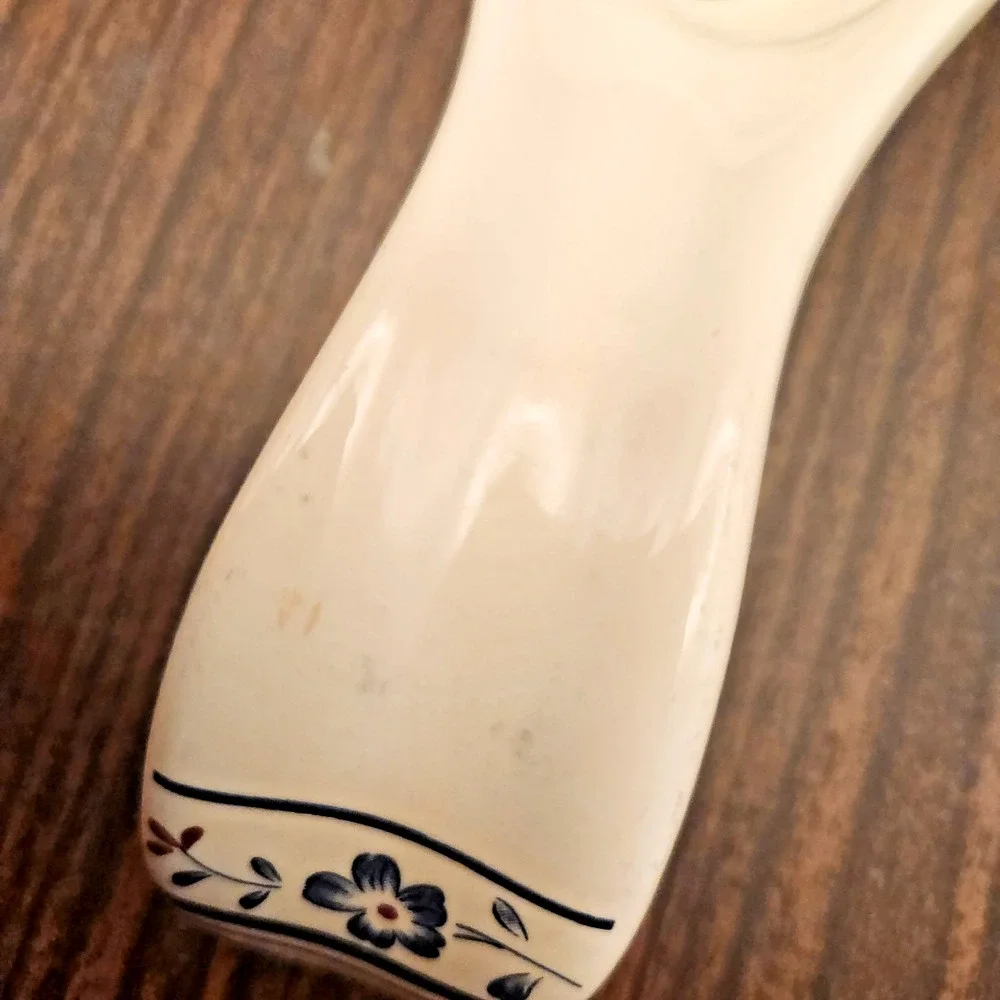 Vintage Country Floral Spoon Rest Farmhouse Kitchen Blue Red 8